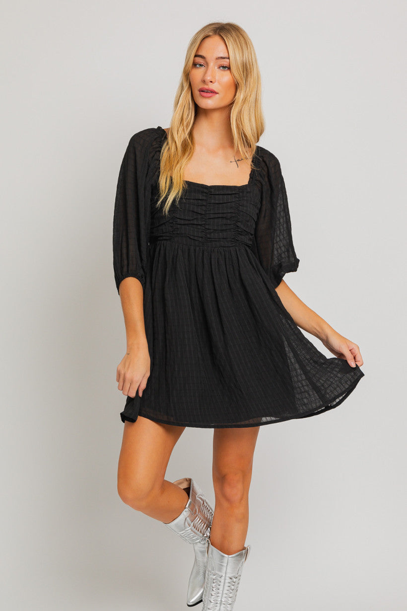 Le Lis | Black Tiered Mini Dress | Sweetest Stitch Online Boutique