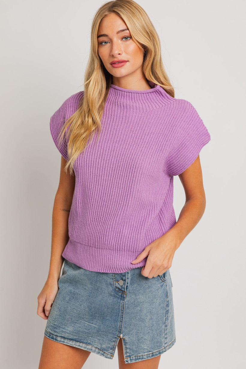 Le Lis | Lavender Knit Vest | Sweetest Stitch Women&#39;s Online Boutique