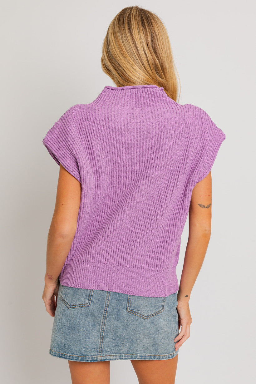 Le Lis | Lavender Knit Vest | Sweetest Stitch Women&#39;s Online Boutique