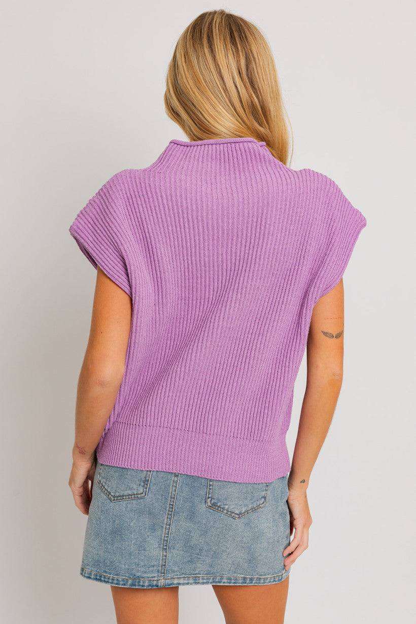 Le Lis | Lavender Knit Vest | Sweetest Stitch Women's Online Boutique