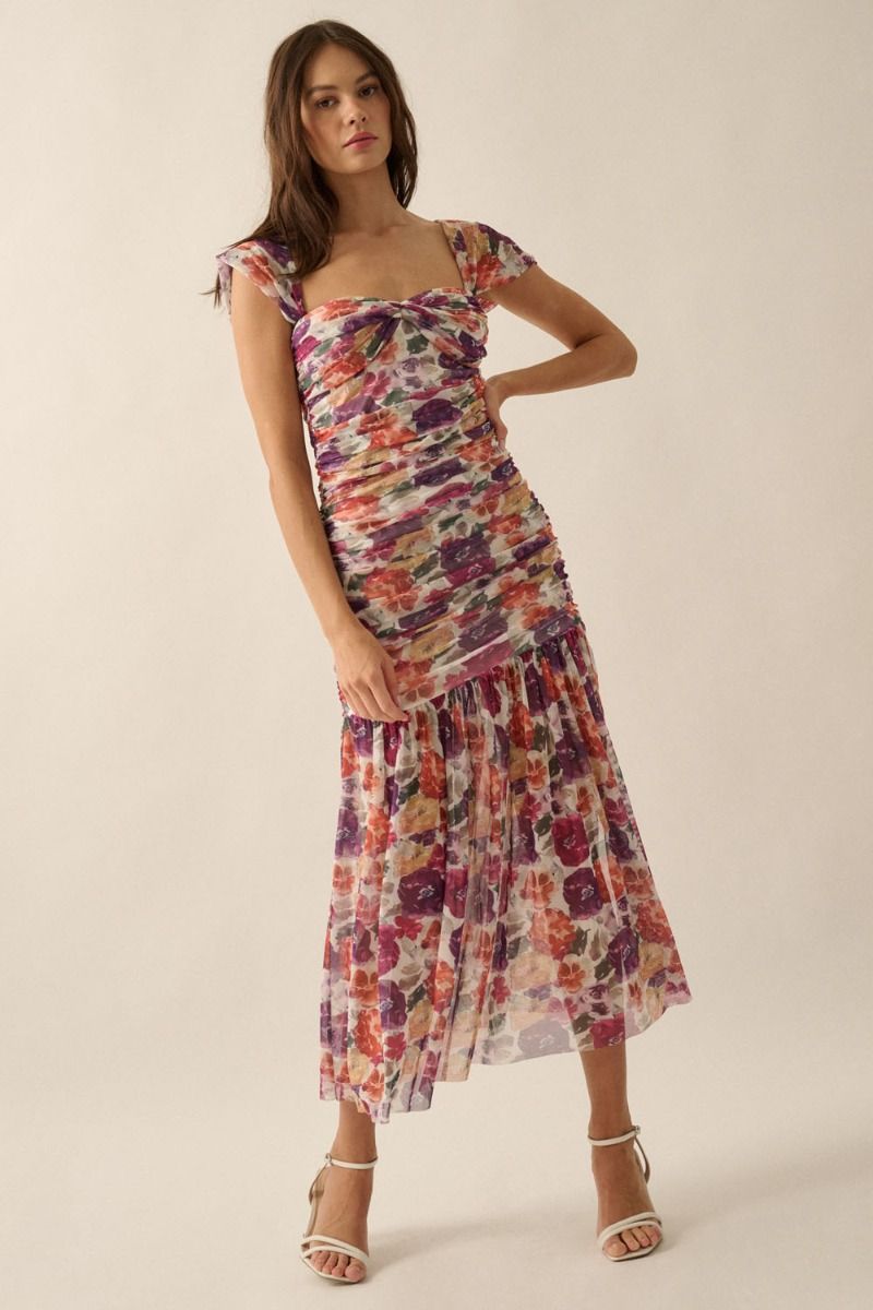 Promesa | Floral Off Shoulder Midi Dress | Sweetest Stitch Boutique