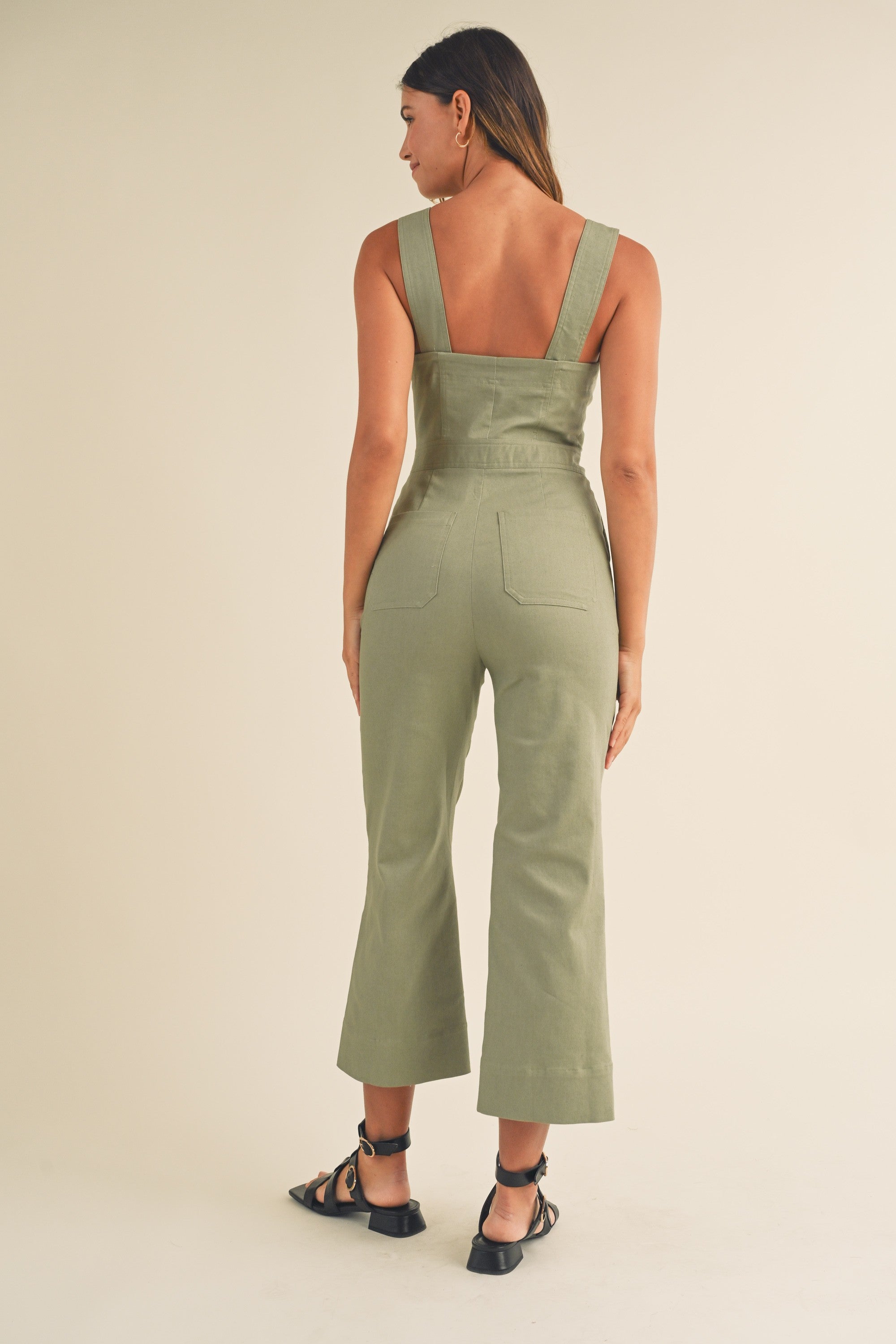 Mable | Square Neckline Cropped Jumpsuit | Sweetest Stitch Online
