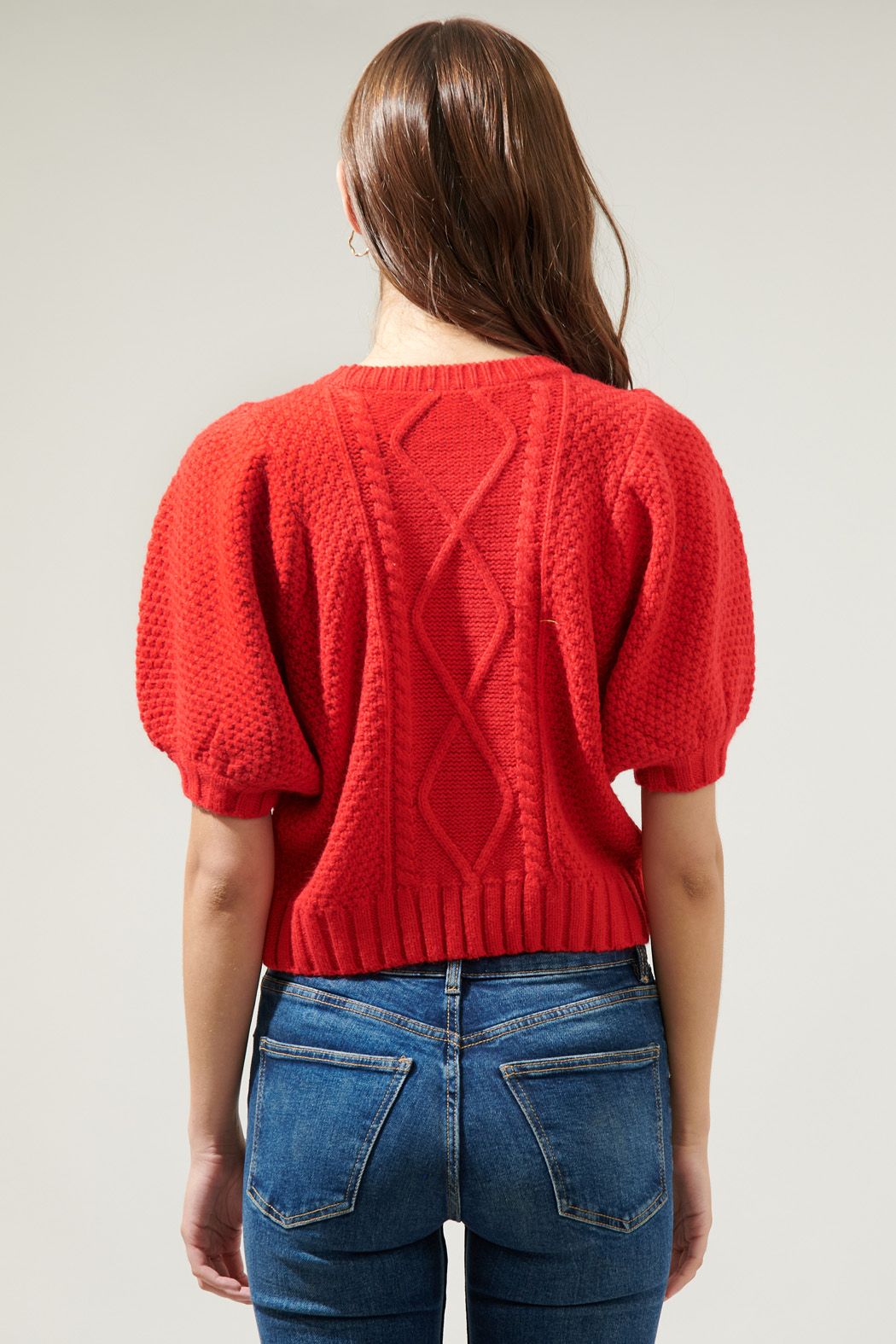 Sugar Lips | Red Cable Knit Top | Sweetest Stitch Online Boutique