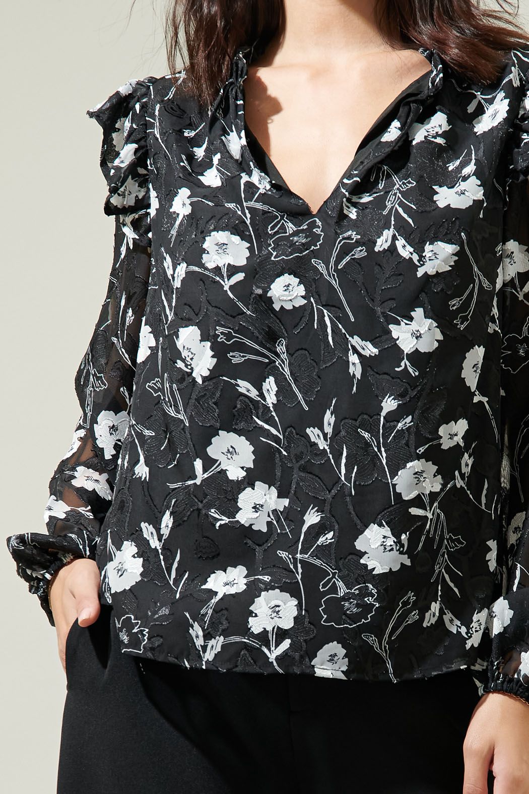 Sugar Lips | Black Floral Top | Sweetest Stitch Online Boutique