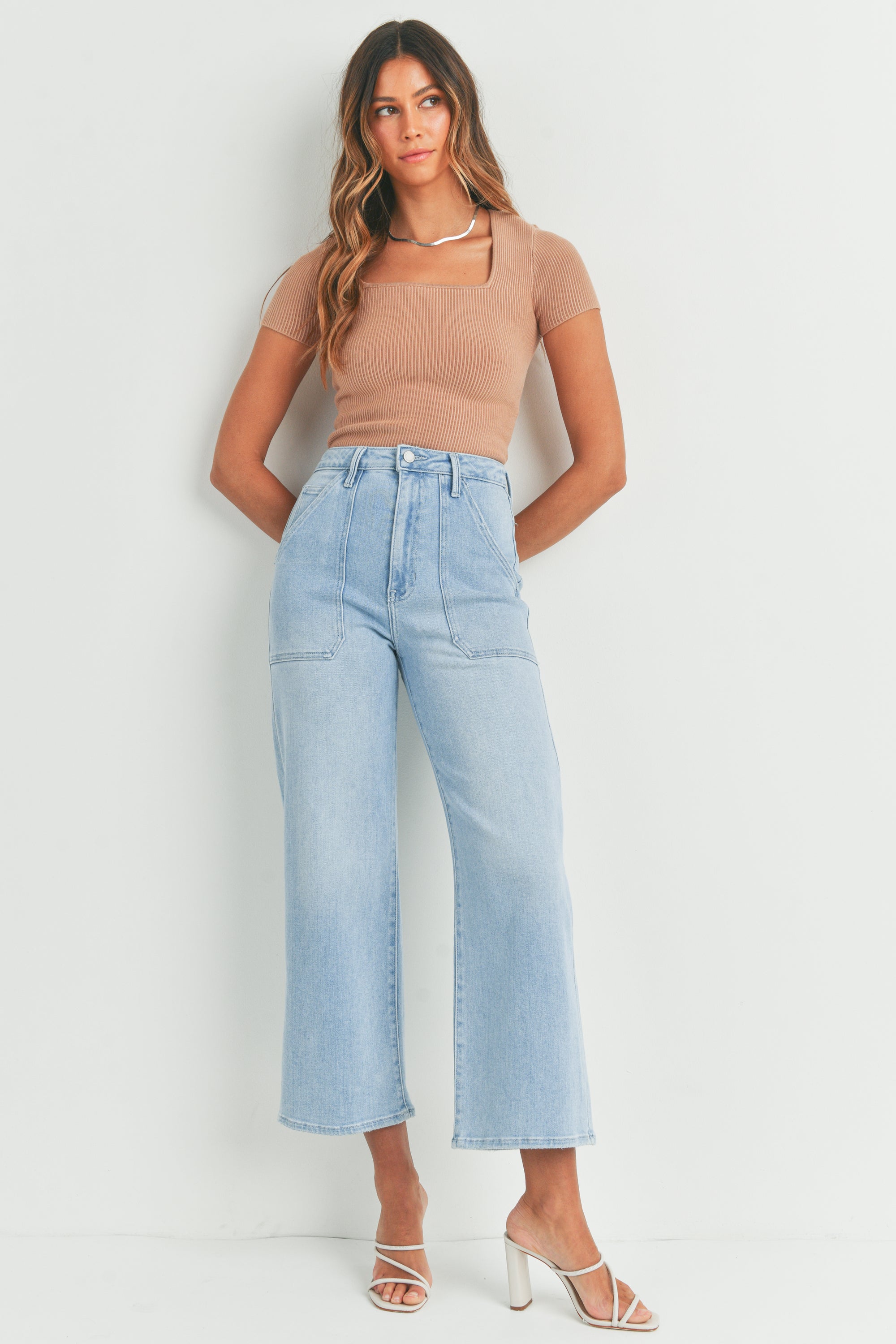 Just Black Denim | Light Wash Wide Leg Jeans | Sweetest Stitch