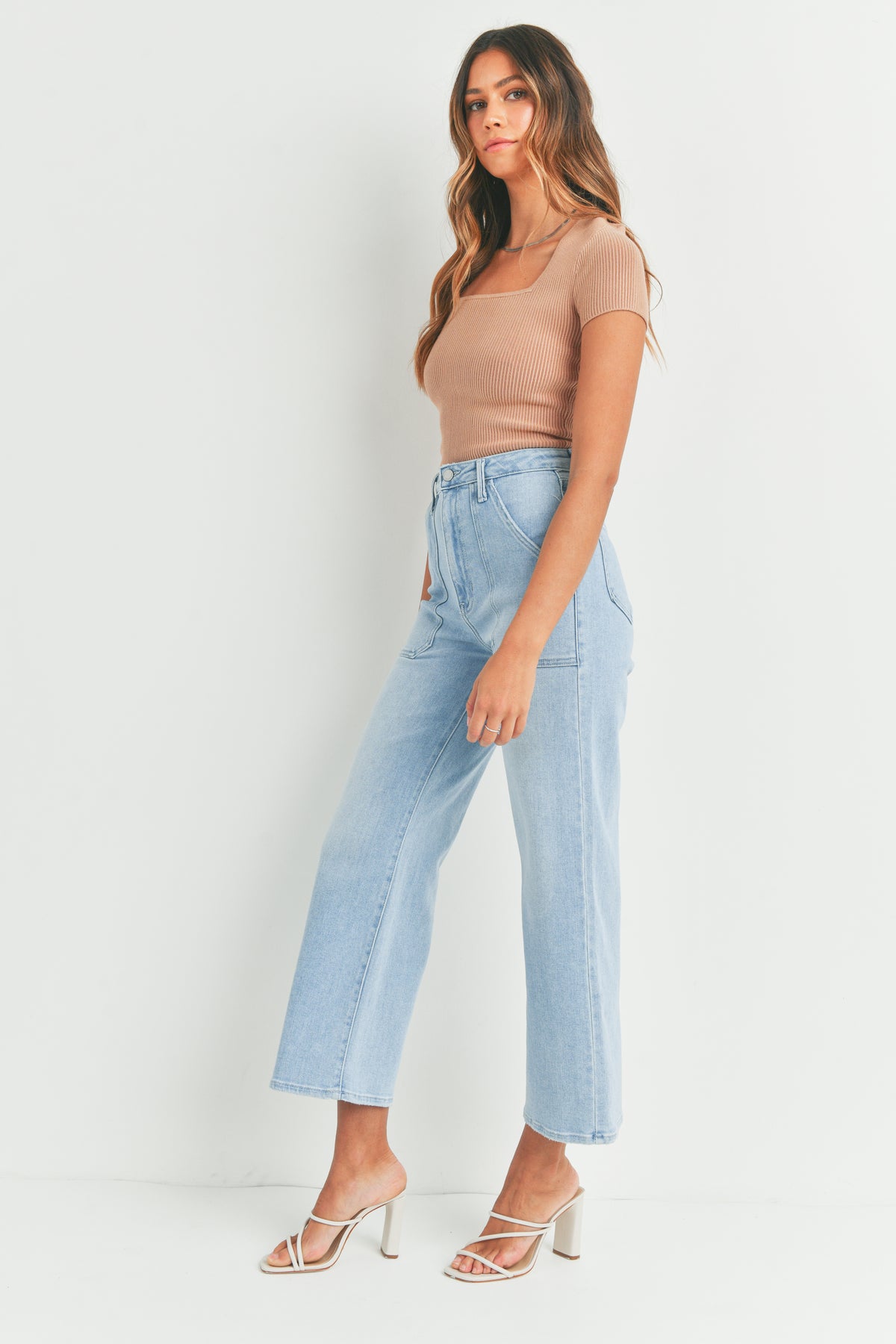 Just Black Denim | Light Wash Wide Leg Jeans | Sweetest Stitch