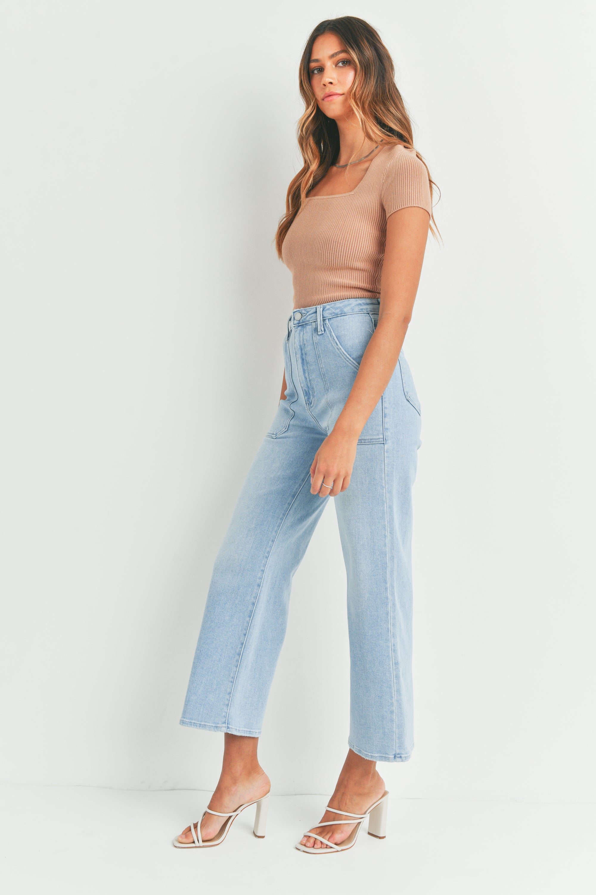 Just Black Denim | Light Wash Wide Leg Jeans | Sweetest Stitch