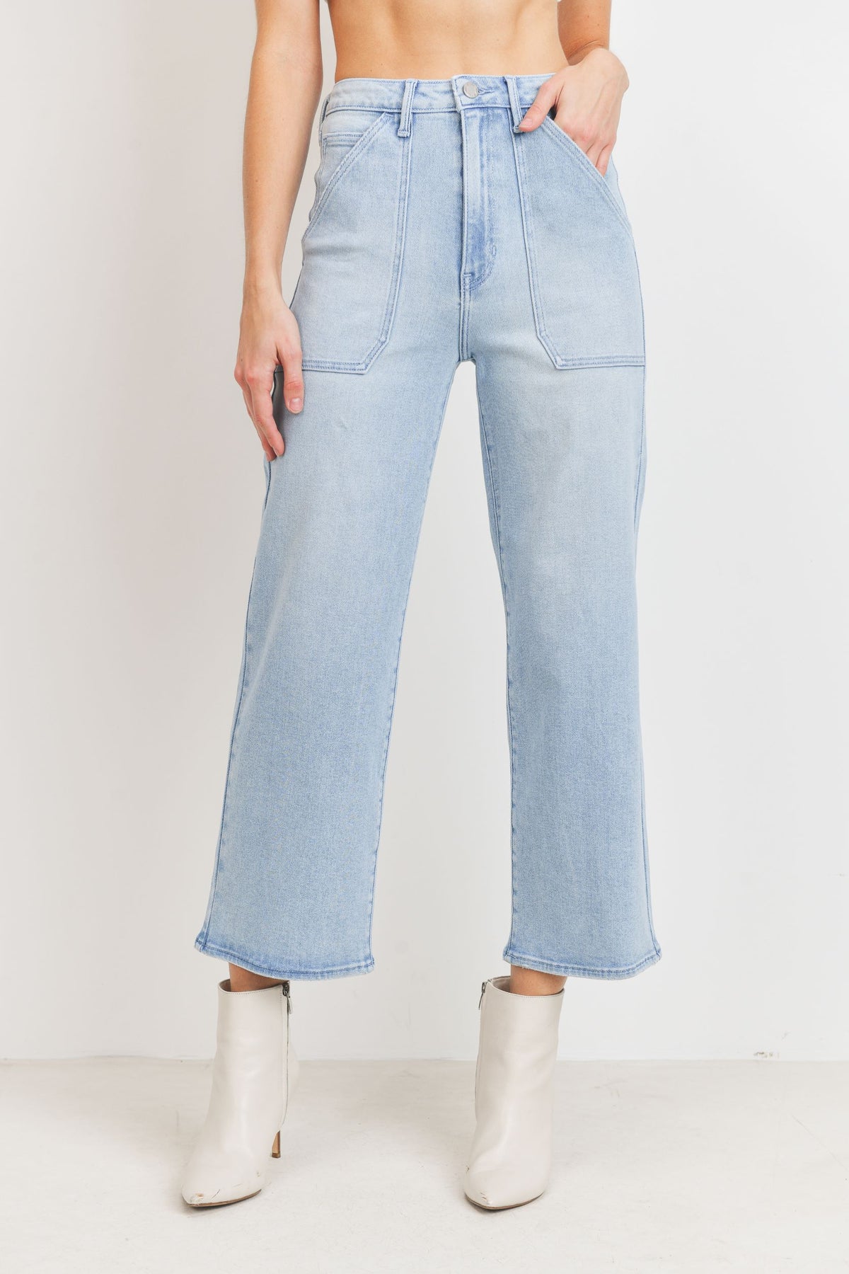Just Black Denim | Light Wash Wide Leg Jeans | Sweetest Stitch