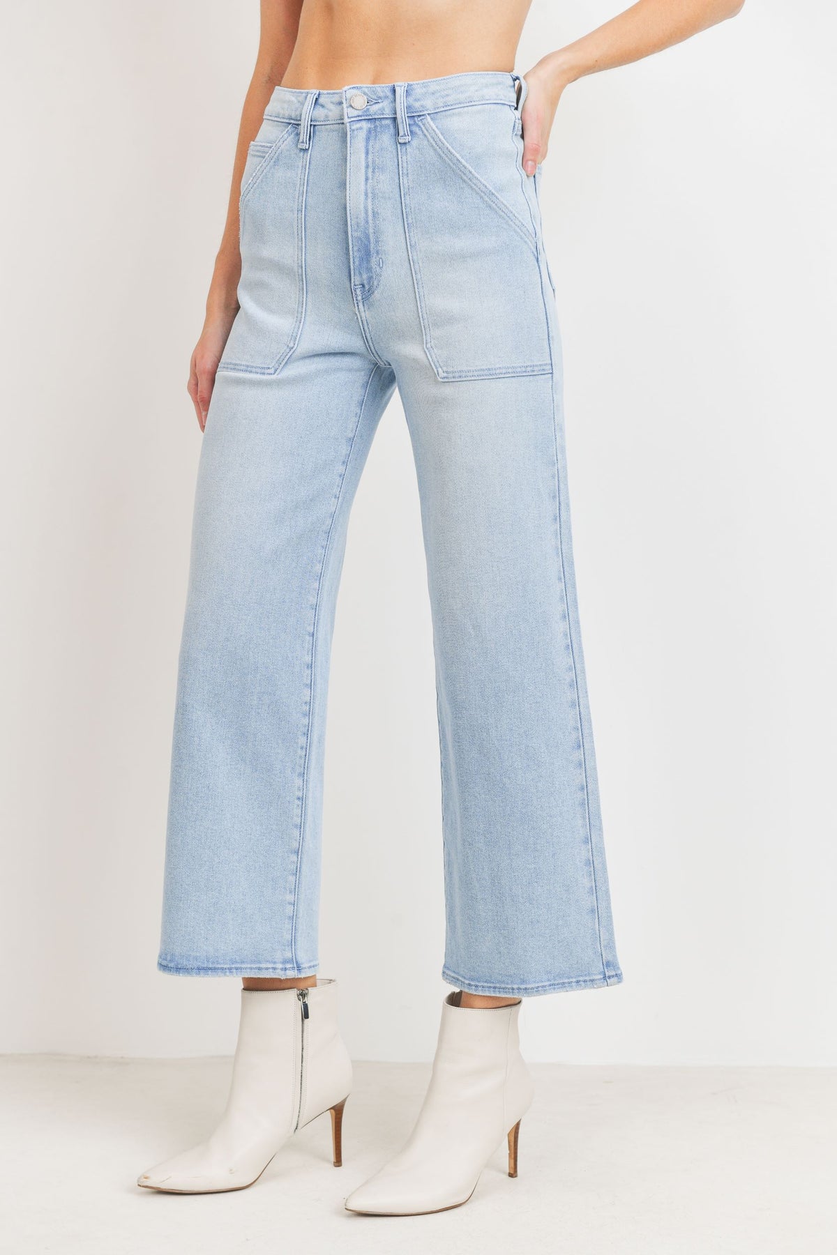 Just Black Denim | Light Wash Wide Leg Jeans | Sweetest Stitch