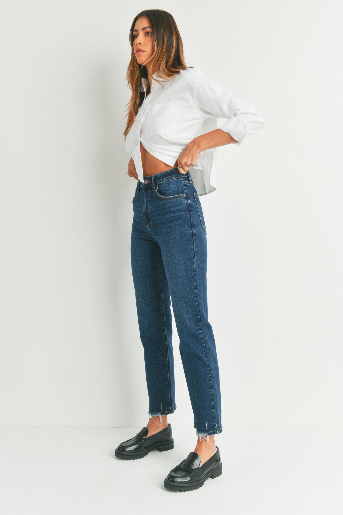 Just Black Denim | Straight Leg Jeans Dark | Sweetest Stitch Online