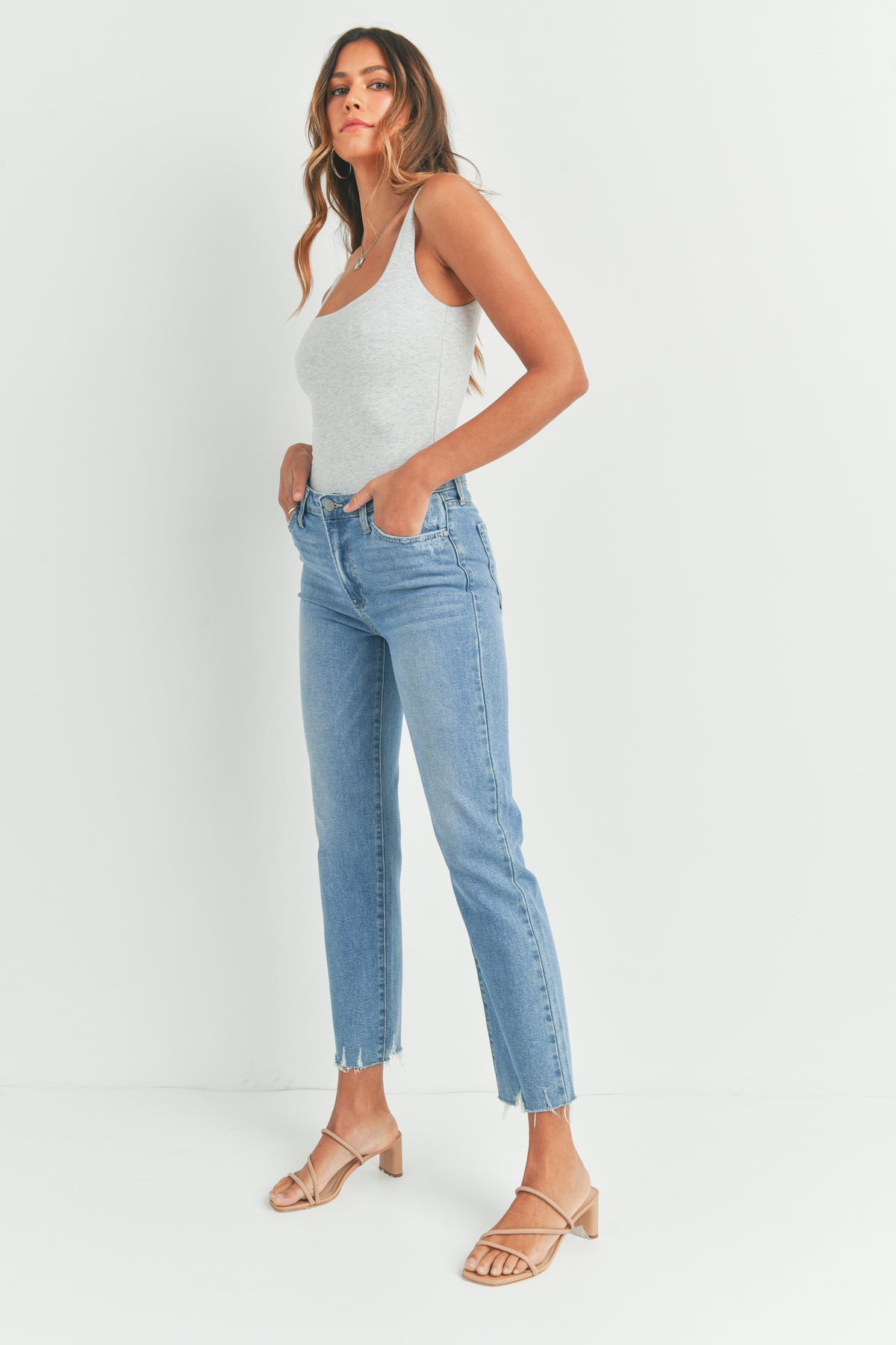 Just Black Denim | Light Wash Straight Leg Jeans | Sweetest Stitch