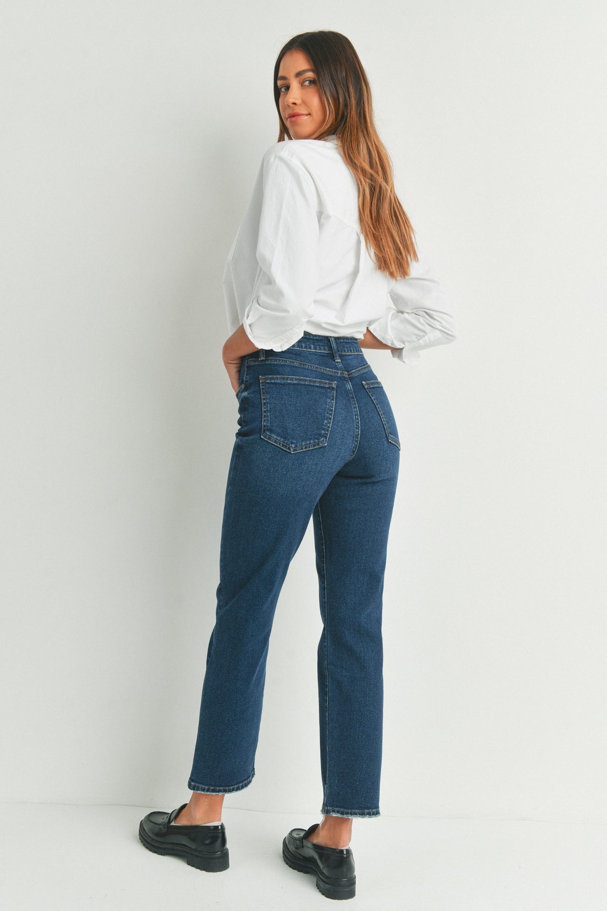 Just Black Denim | Straight Leg Jeans Dark | Sweetest Stitch Online