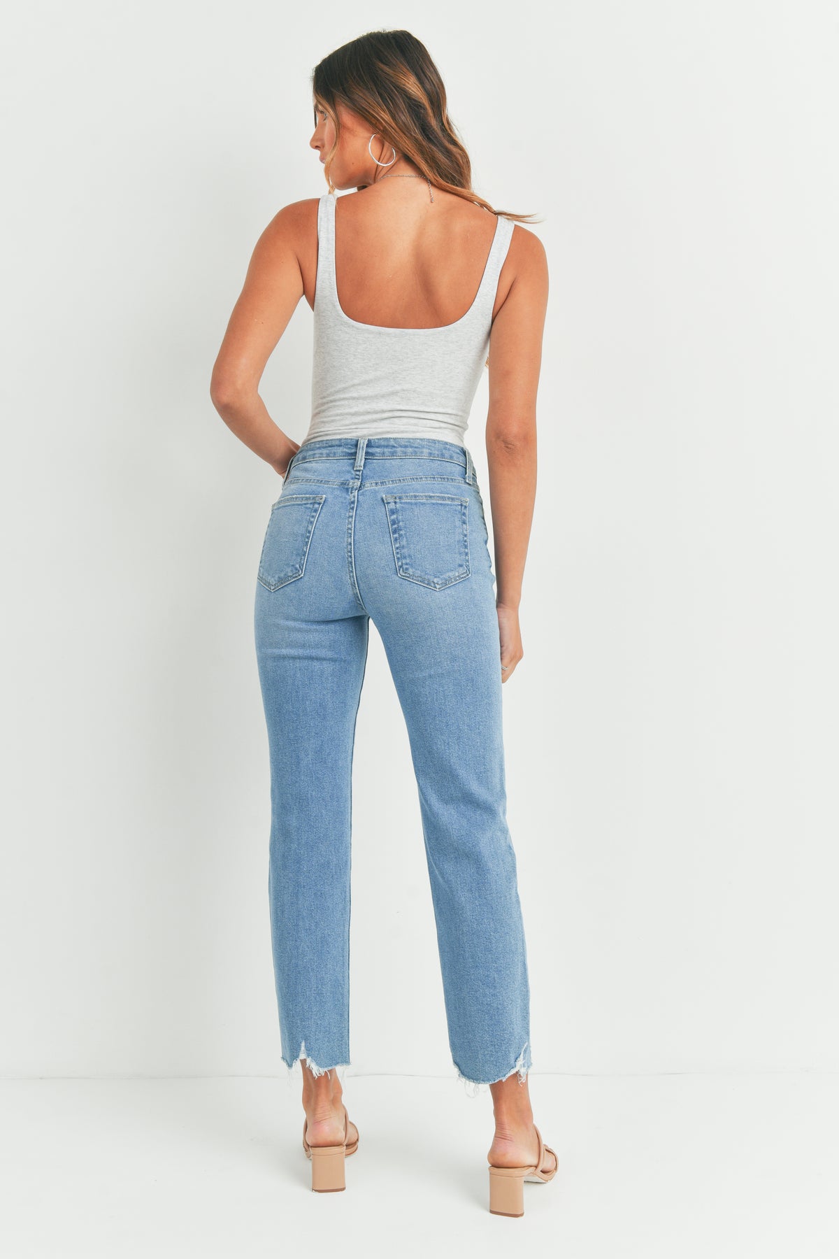 Just Black Denim | Light Wash Straight Leg Jeans | Sweetest Stitch