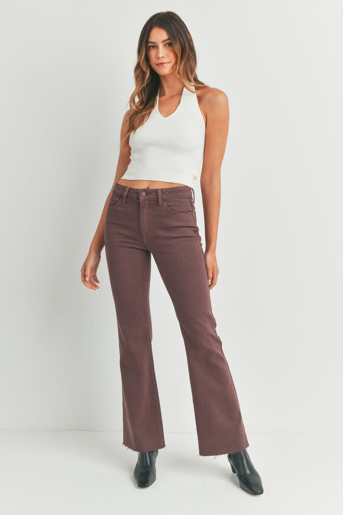Just Black Denim | Brown Flare Jeans | Sweetest Stitch Boutique