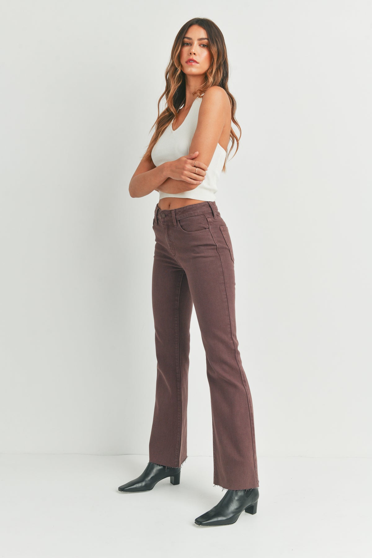 Just Black Denim | Brown Flare Jeans | Sweetest Stitch Boutique