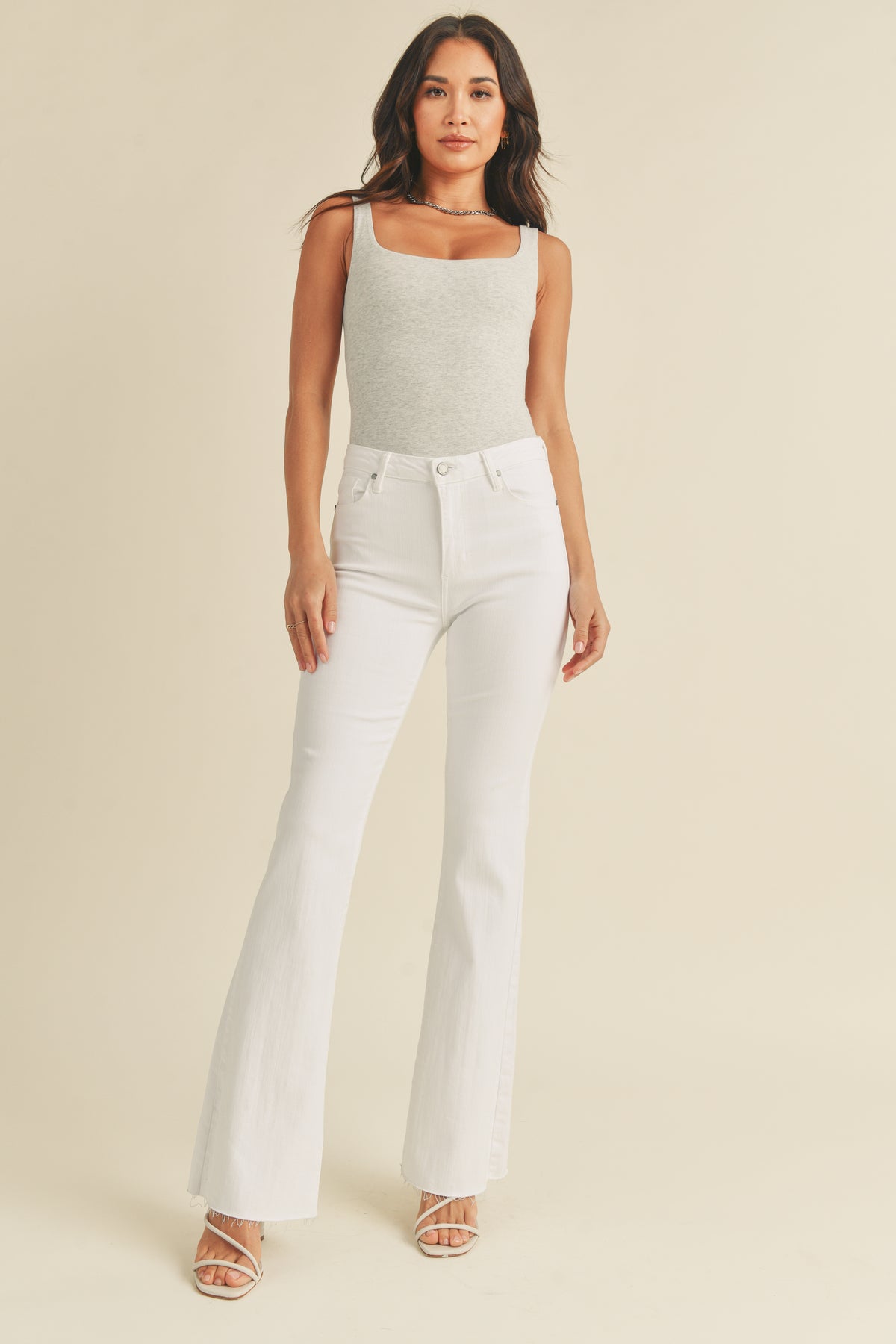 Just Black Denim White Flare Jeans Sweetest Stitch Boutique