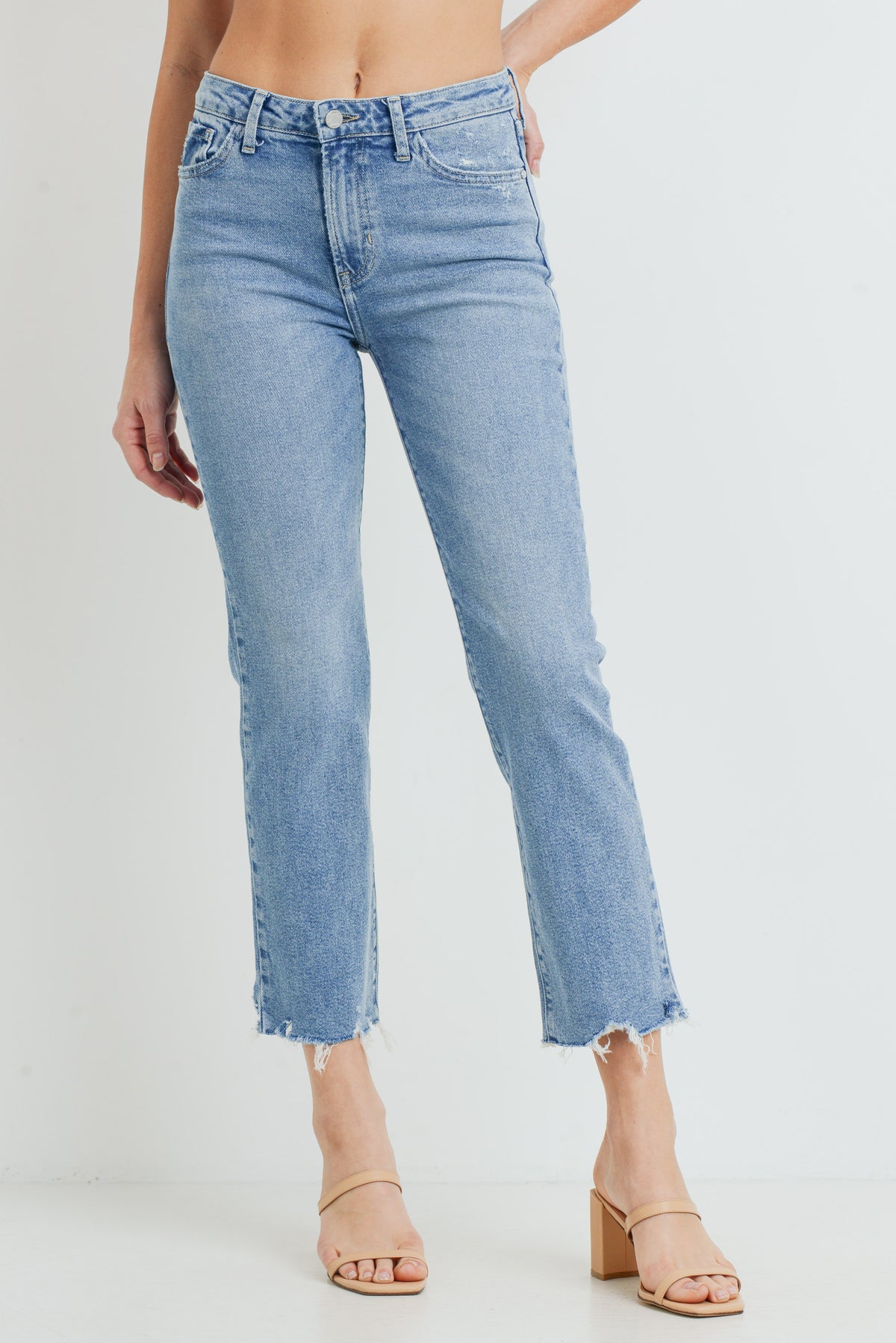 Just Black Denim | Light Wash Straight Leg Jeans | Sweetest Stitch