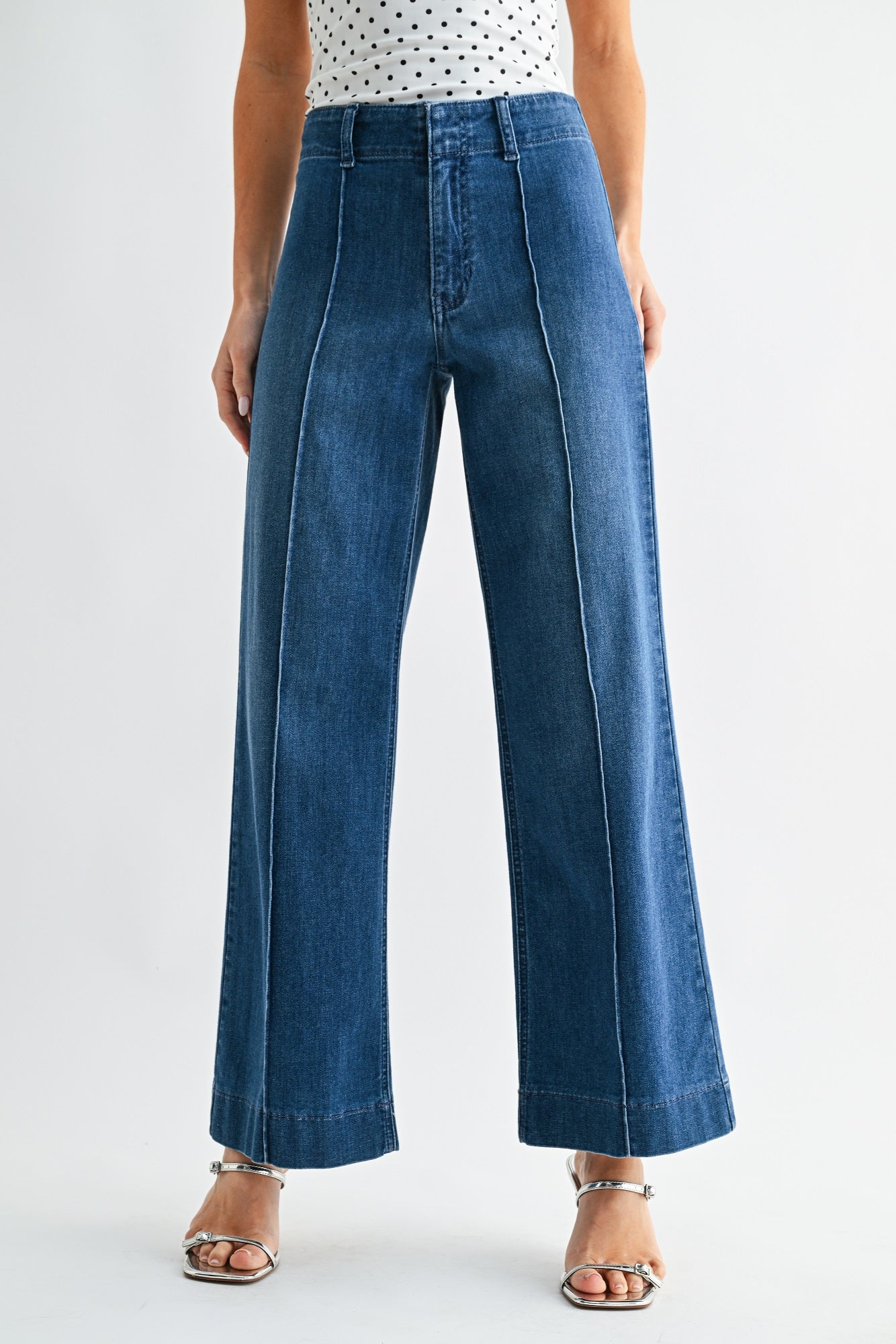 Just Black Denim | Pintuck Wide Leg Jeans | Sweetest Stitch Boutique