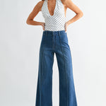 Just Black Denim | Pintuck Wide Leg Jeans | Sweetest Stitch Boutique