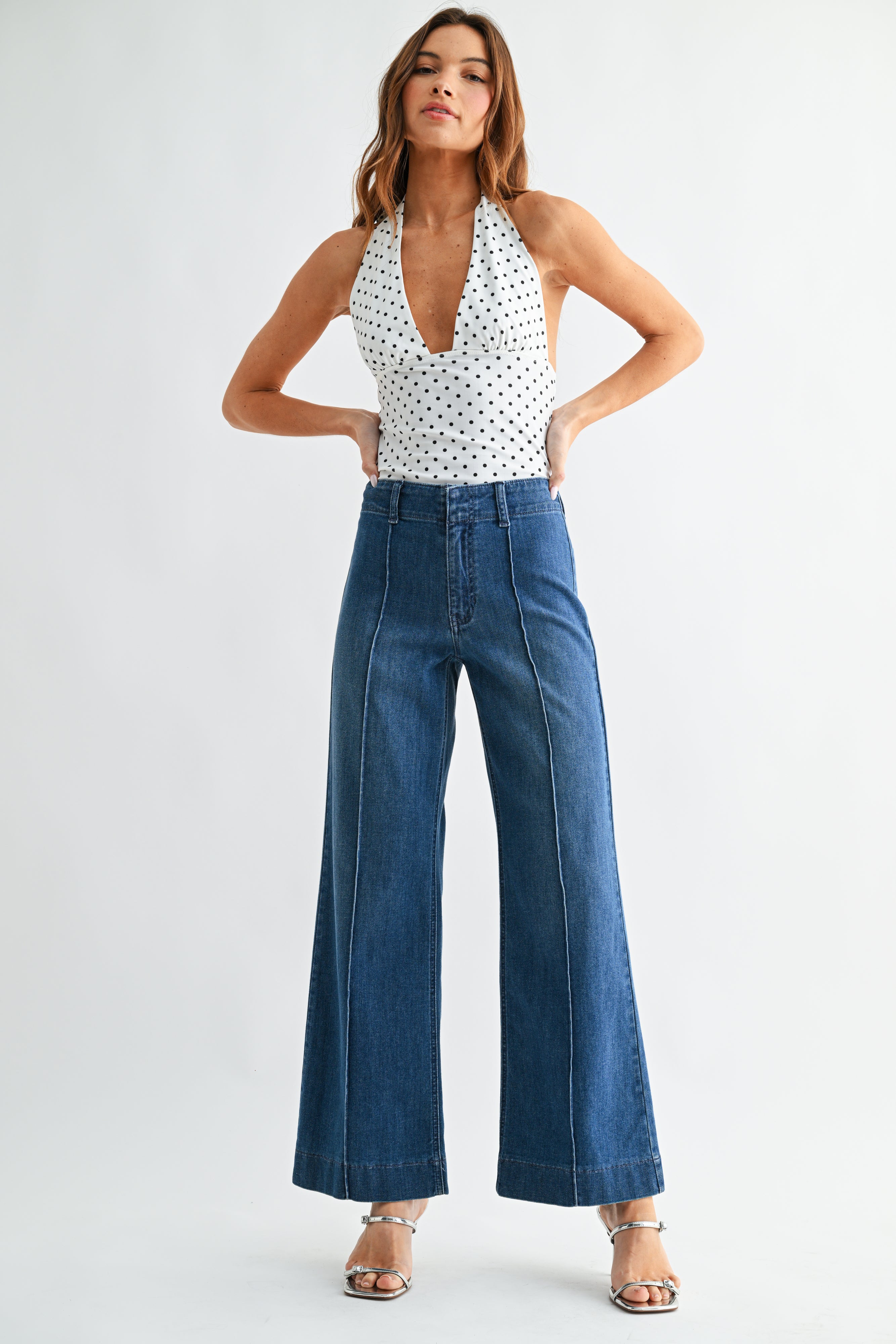 Just Black Denim | Pintuck Wide Leg Jeans | Sweetest Stitch Boutique