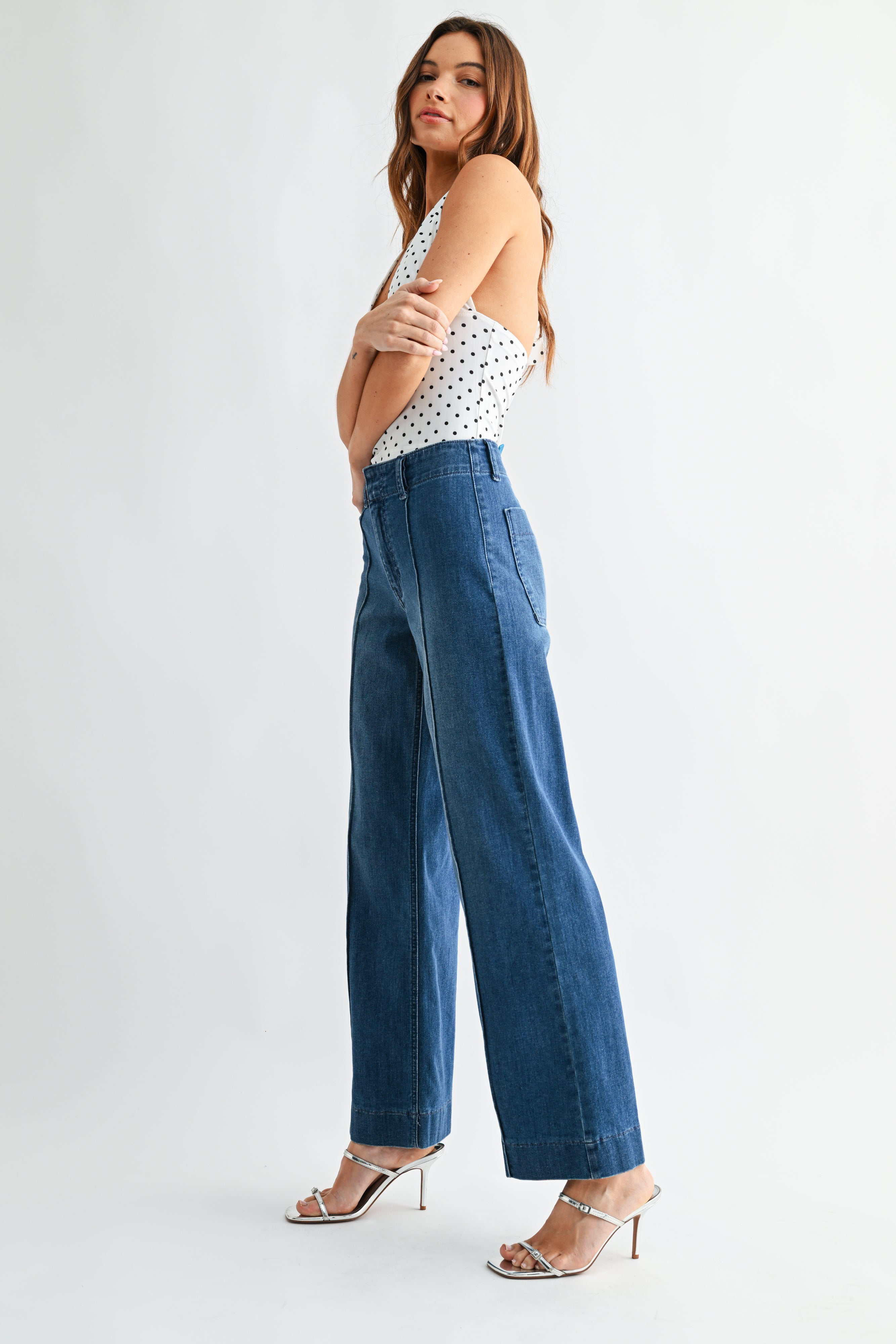 Just Black Denim | Pintuck Wide Leg Jeans | Sweetest Stitch Boutique