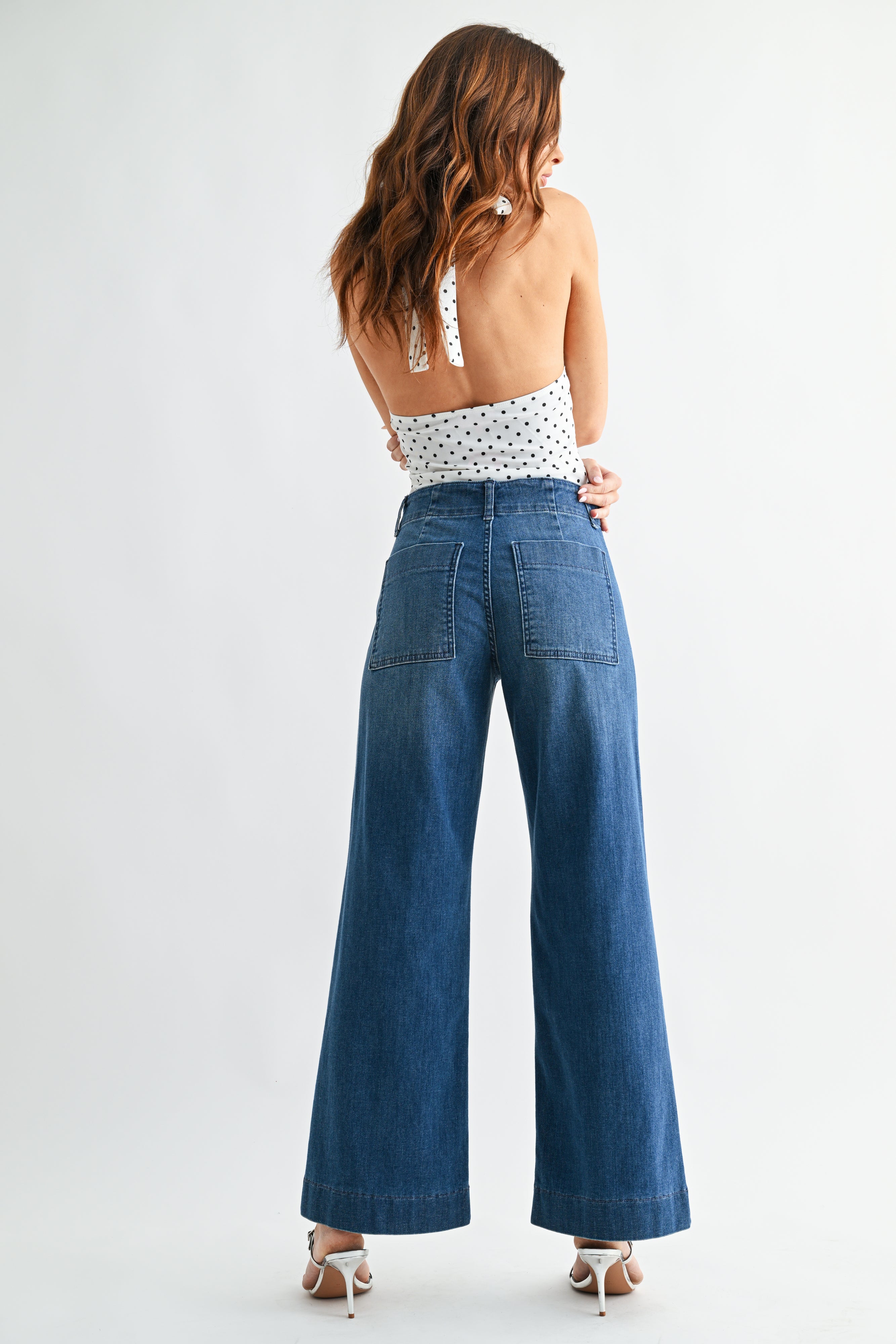Just Black Denim | Pintuck Wide Leg Jeans | Sweetest Stitch Boutique