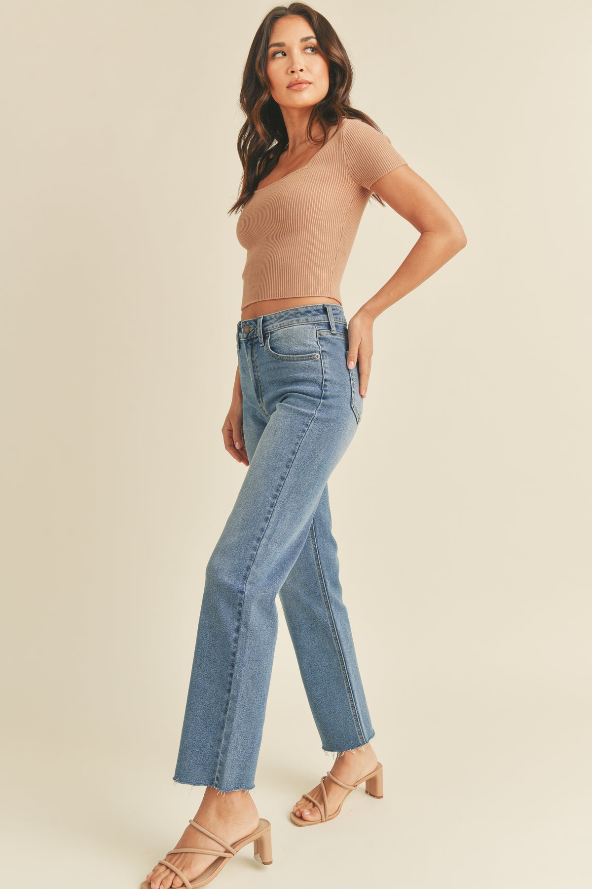 Just Black Denim | Medium Wash Straight Jeans | Sweetest Stitch