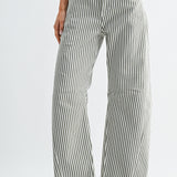 Just Black Denim | Billie Striped Barrel Jeans | Sweetest Stitch RVA