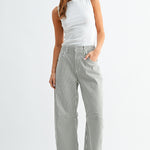 Just Black Denim | Billie Striped Barrel Jeans | Sweetest Stitch RVA