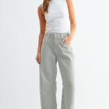 Just Black Denim | Billie Striped Barrel Jeans | Sweetest Stitch RVA