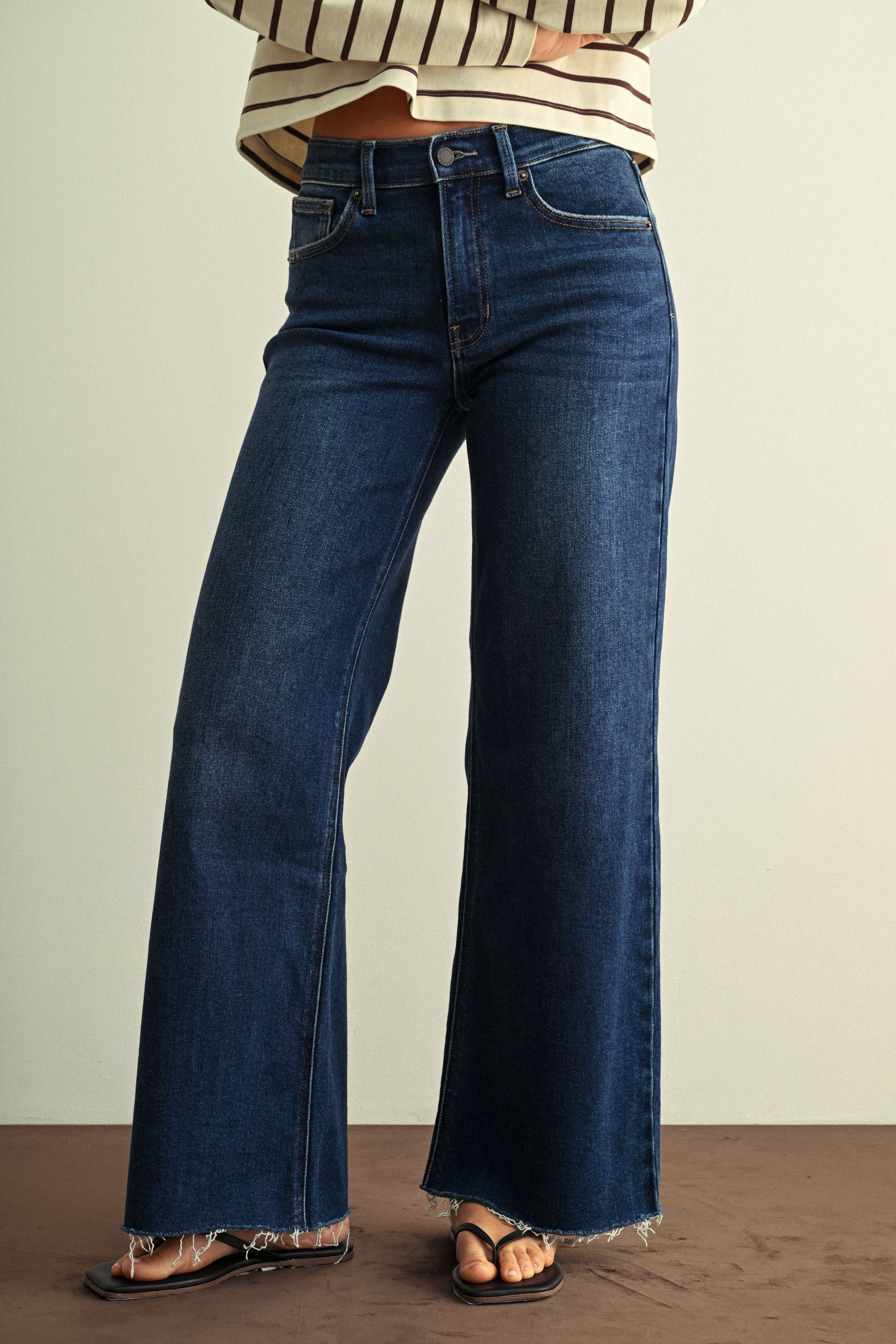 Just Black Denim | Giselle Wide Leg Jeans - Dark | Sweetest Stitch