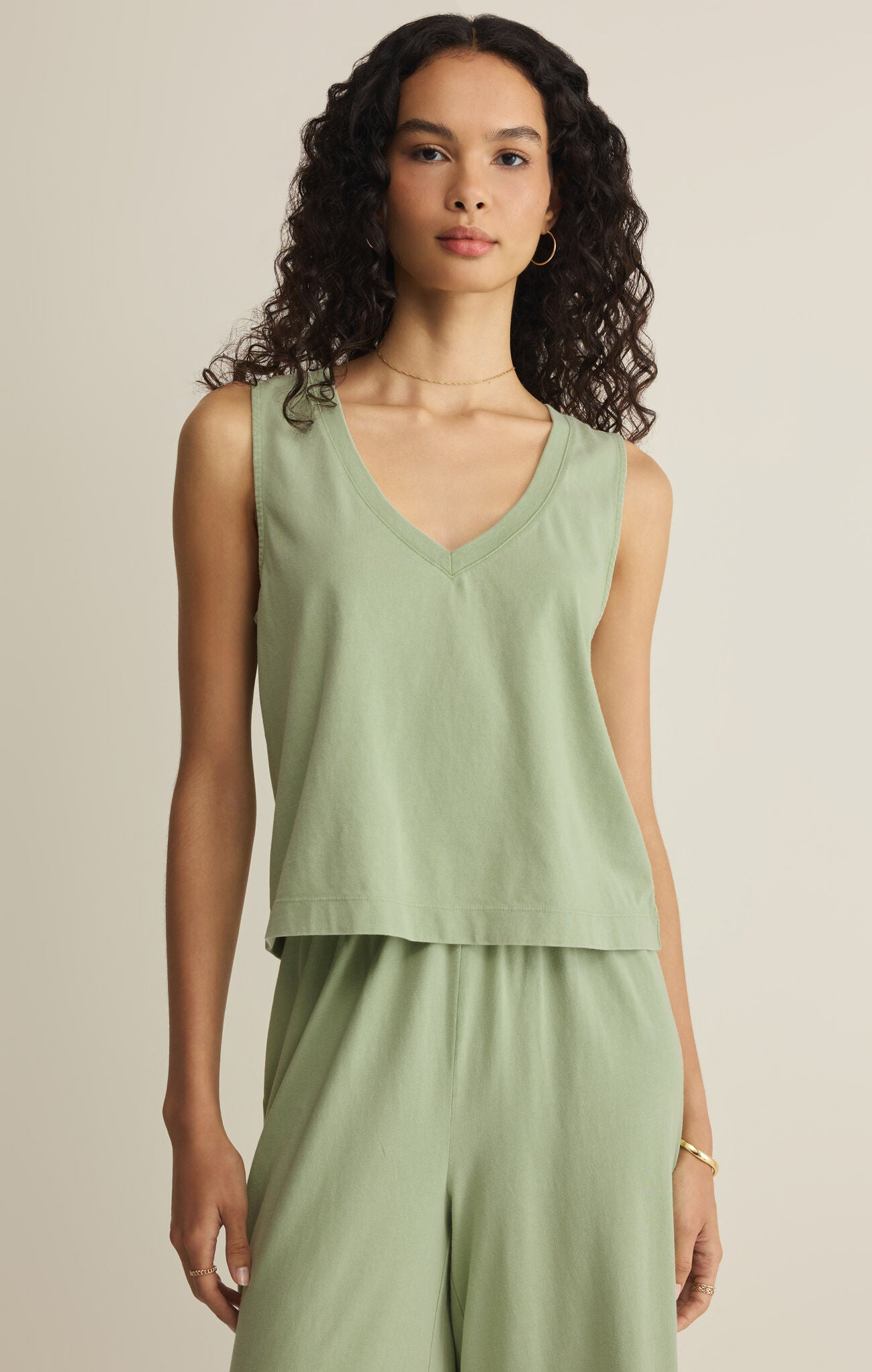 Z Supply | Sloane V-Neck Top - Crystal Green | Sweetest Stitch RVA