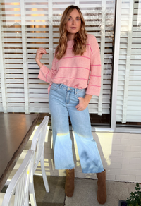 EFFORTLESSLY SWEET STRIPED WOVEN TOP