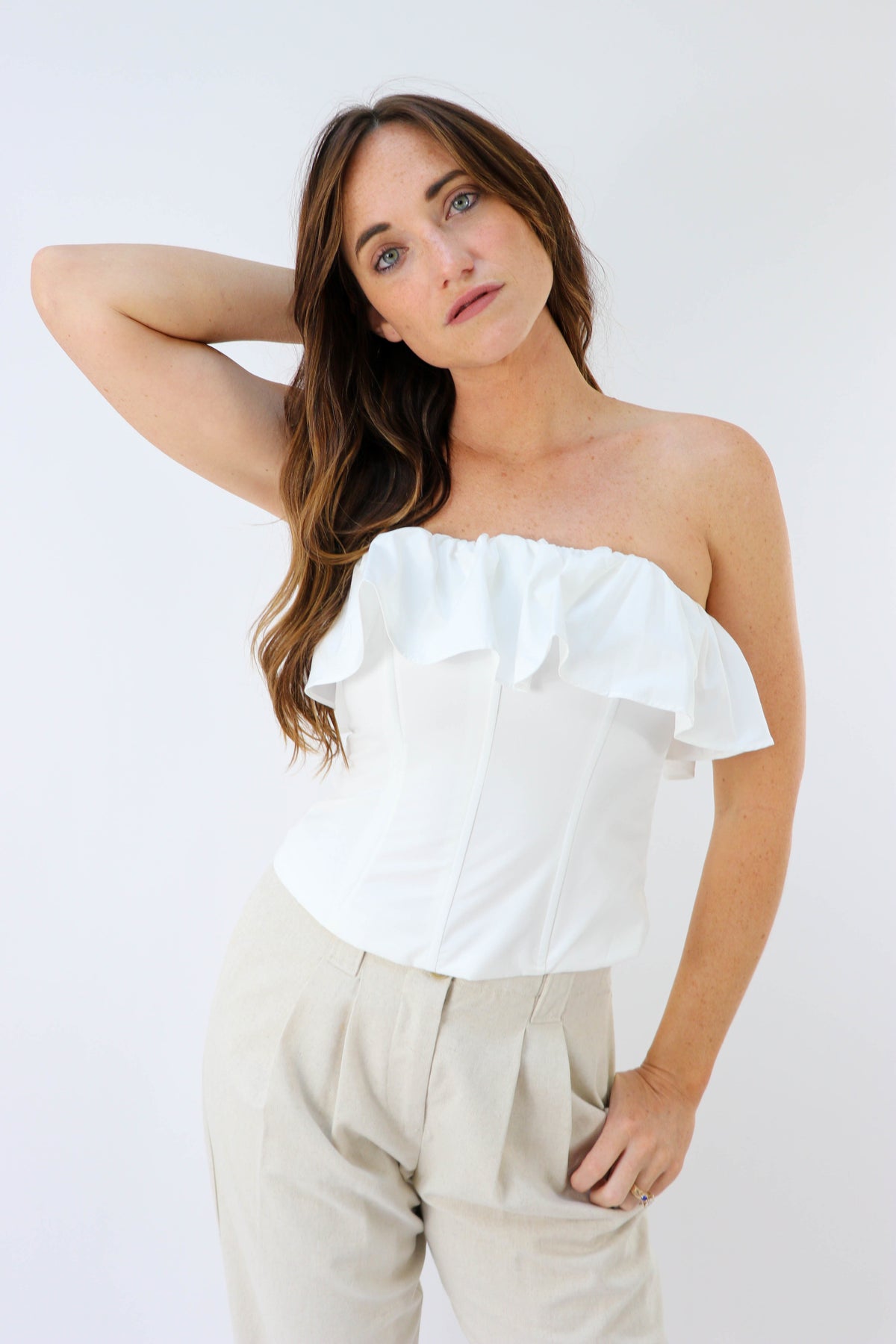 White Ruffle Tube Top | Sweetest Stitch Online Boutique for Women
